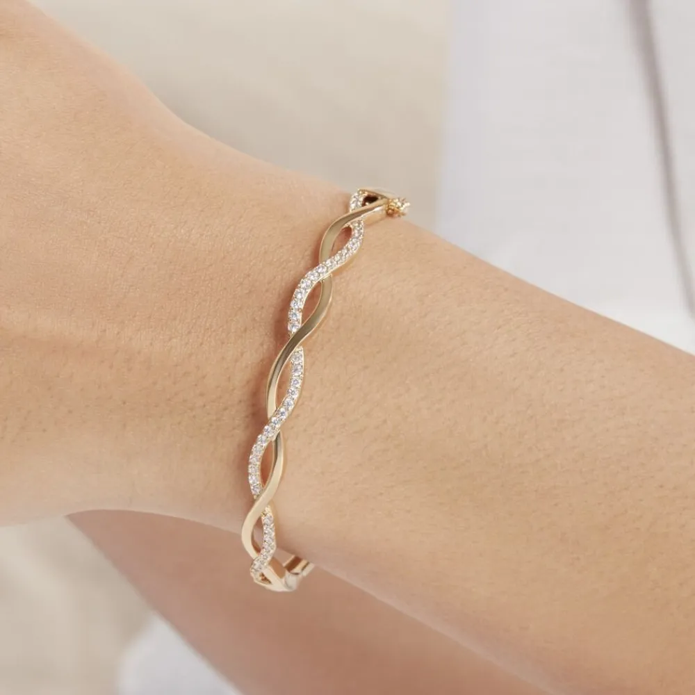 Bracelet Jonc Imae Plaqué Or Jaune Oxyde De Zirconium|Marc Orian Outlet