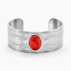 Bracelet Jonc Segolene Acier Blanc Pierre De Synthese|IMAGINE New