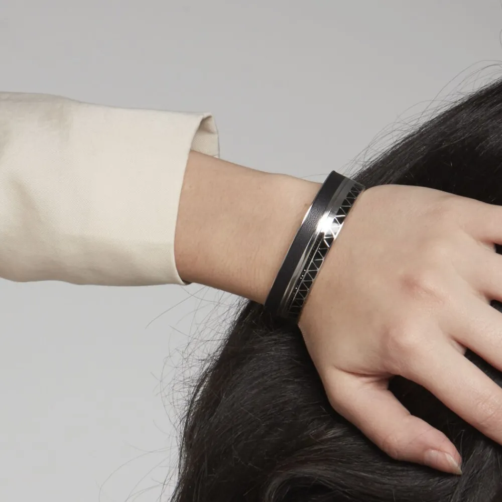 Bracelet Jonc Victoriano Acier Blanc Strass|IMAGINE Sale