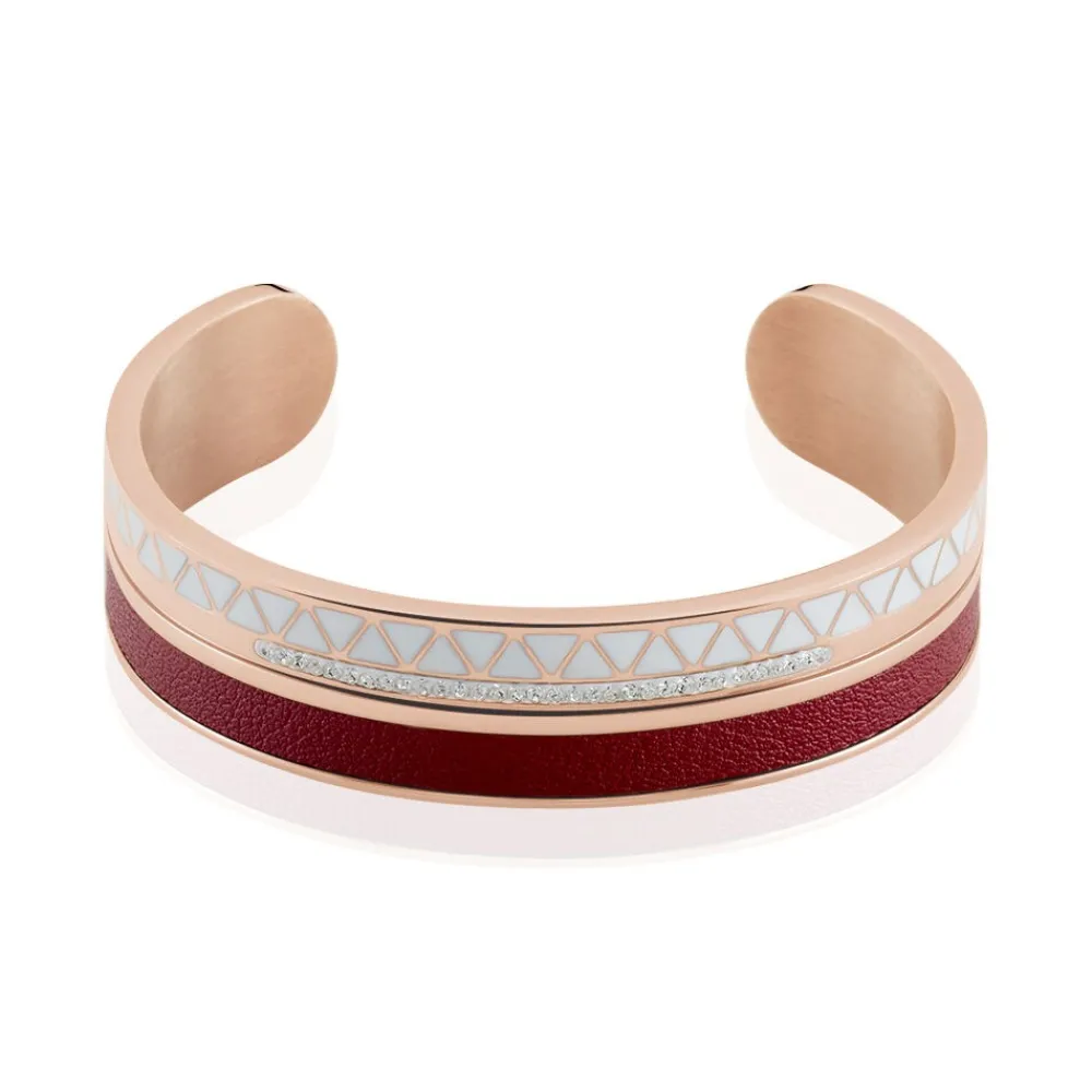 Bracelet Jonc Victoriano Acier Rose Strass|IMAGINE Outlet