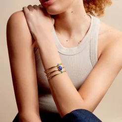 Bracelet Jonc Melissane Acier Jaune Pierre De Synthese|IMAGINE Discount