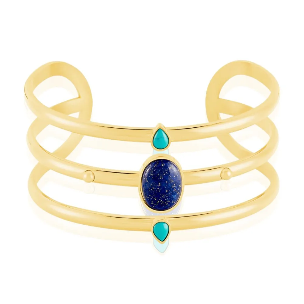 Bracelet Jonc Melissane Acier Jaune Pierre De Synthese|IMAGINE Discount