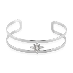 Bracelet Jonc Melyane Acier Blanc Strass
