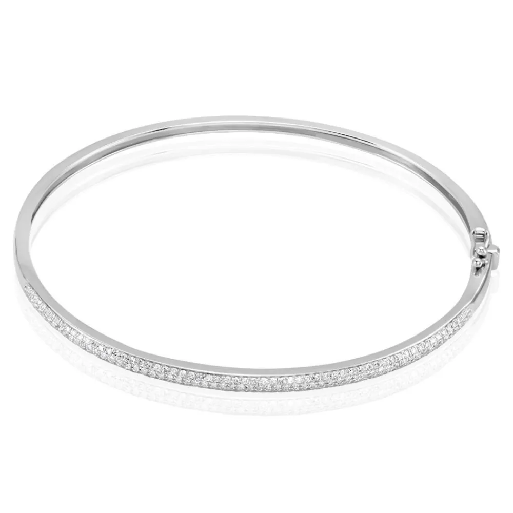 Bracelet Jonc Or Blanc Stasya Diamants|Marc Orian Sale