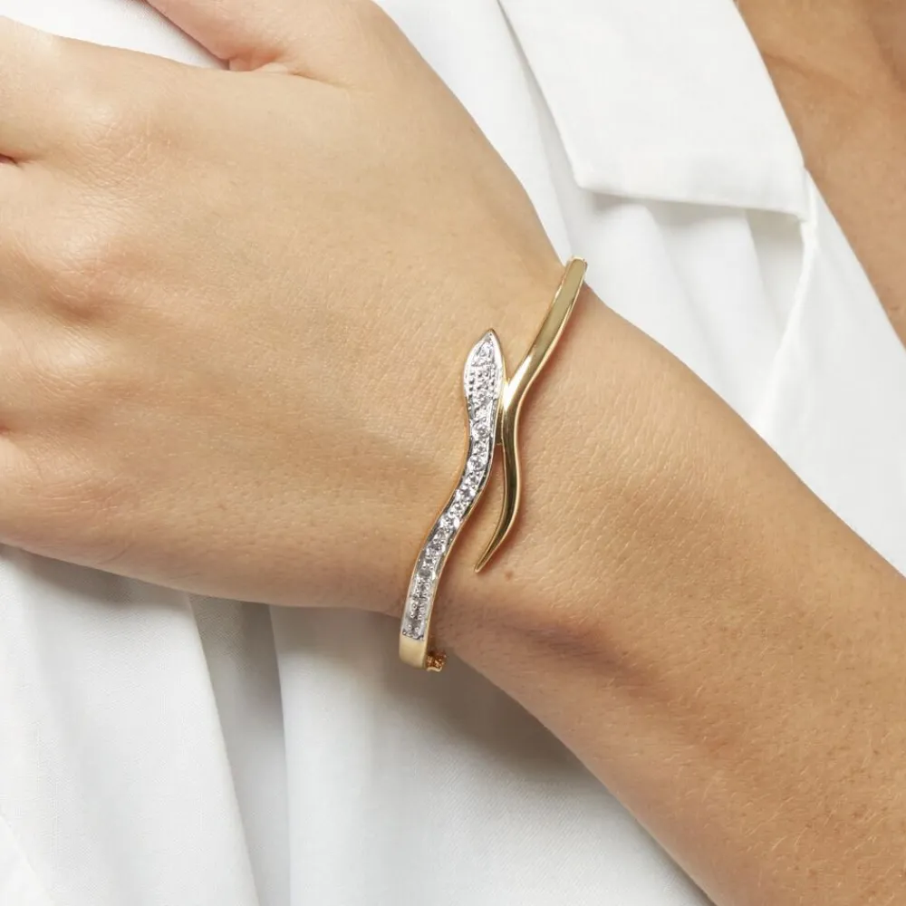 Bracelet Jonc Reyyanae Plaqué Or Jaune Oxyde De Zirconium|Marc Orian Outlet