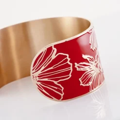 Bracelet Jonc Willem Acier Rose Smalto Rouge
