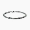 Bracelet Jourdan Acier Blanc Obsidienne Hématite