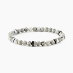 Bracelet Jourdan Acier Blanc Jaspe Africain