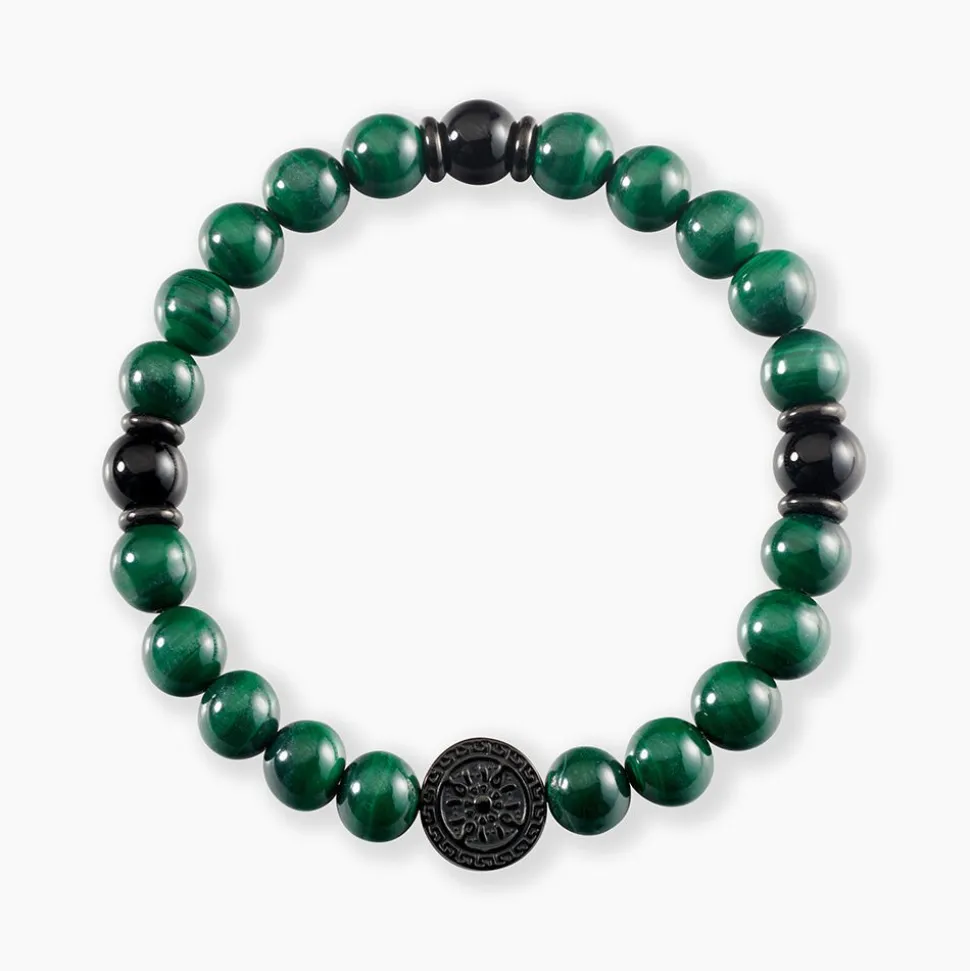 Bracelet Jourdan Acier Noir Malachite