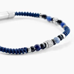 Bracelet Arttu Acier Argenté Sodalite Agate|JOURDAN New