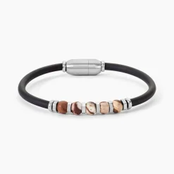 Bracelet Caoutchouc Noir Agate|JOURDAN Clearance