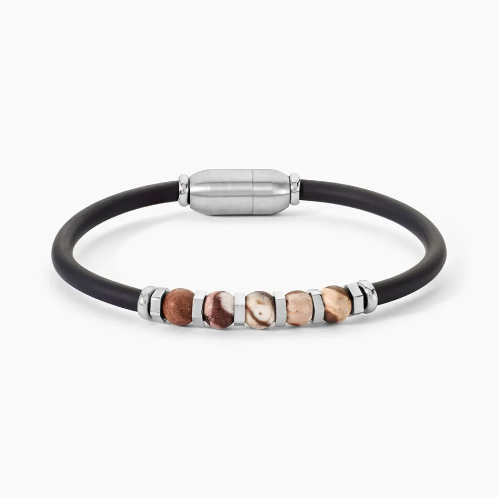 Bracelet Caoutchouc Noir Agate|JOURDAN Clearance