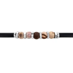 Bracelet Caoutchouc Noir Agate|JOURDAN Clearance