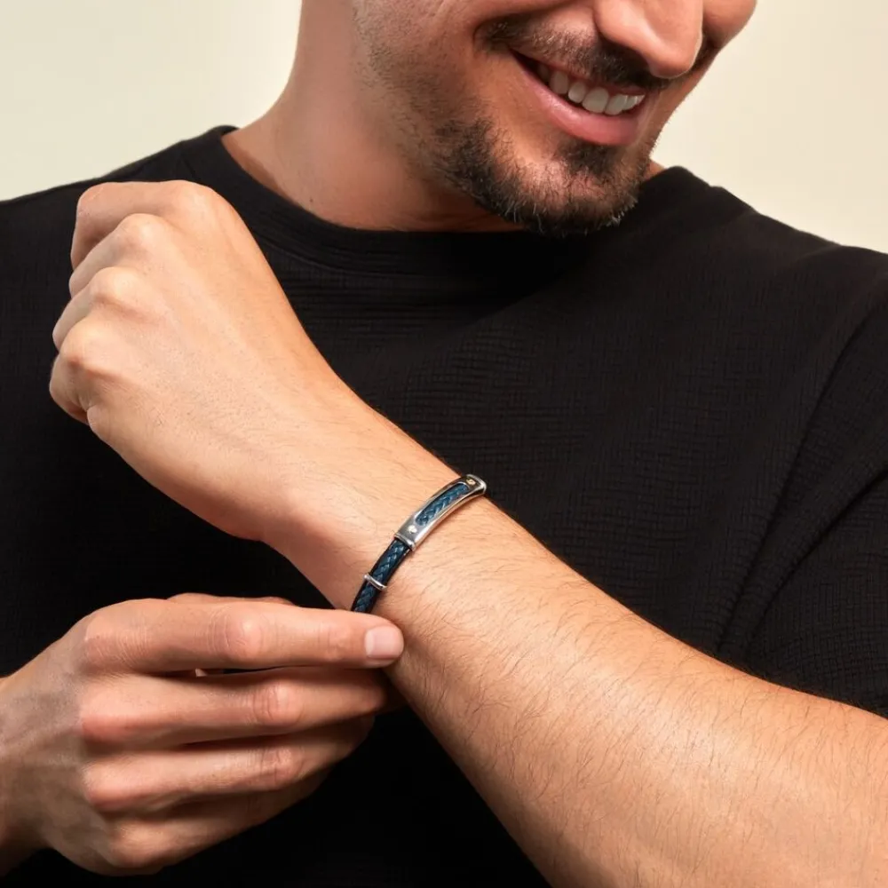 Bracelet Cuir Bleu|JOURDAN Online