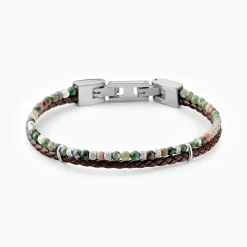 Bracelet Cuir De Vache Noir Agate|JOURDAN Outlet