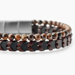 Bracelet Cuir De Vache Oeil De Tigre|JOURDAN