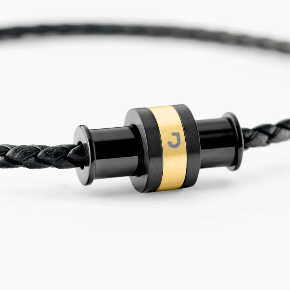 Bracelet Cuir De Vache Noir|JOURDAN