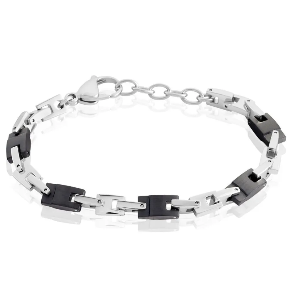 Bracelet Homme Black Beal Acier Argente|JOURDAN Discount