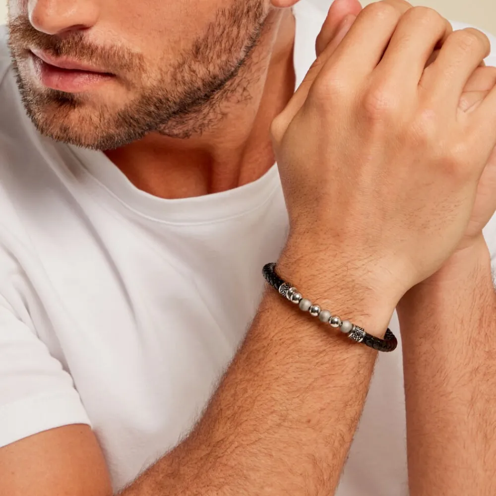 Bracelet Pheonix Cuir Noir|JOURDAN Outlet