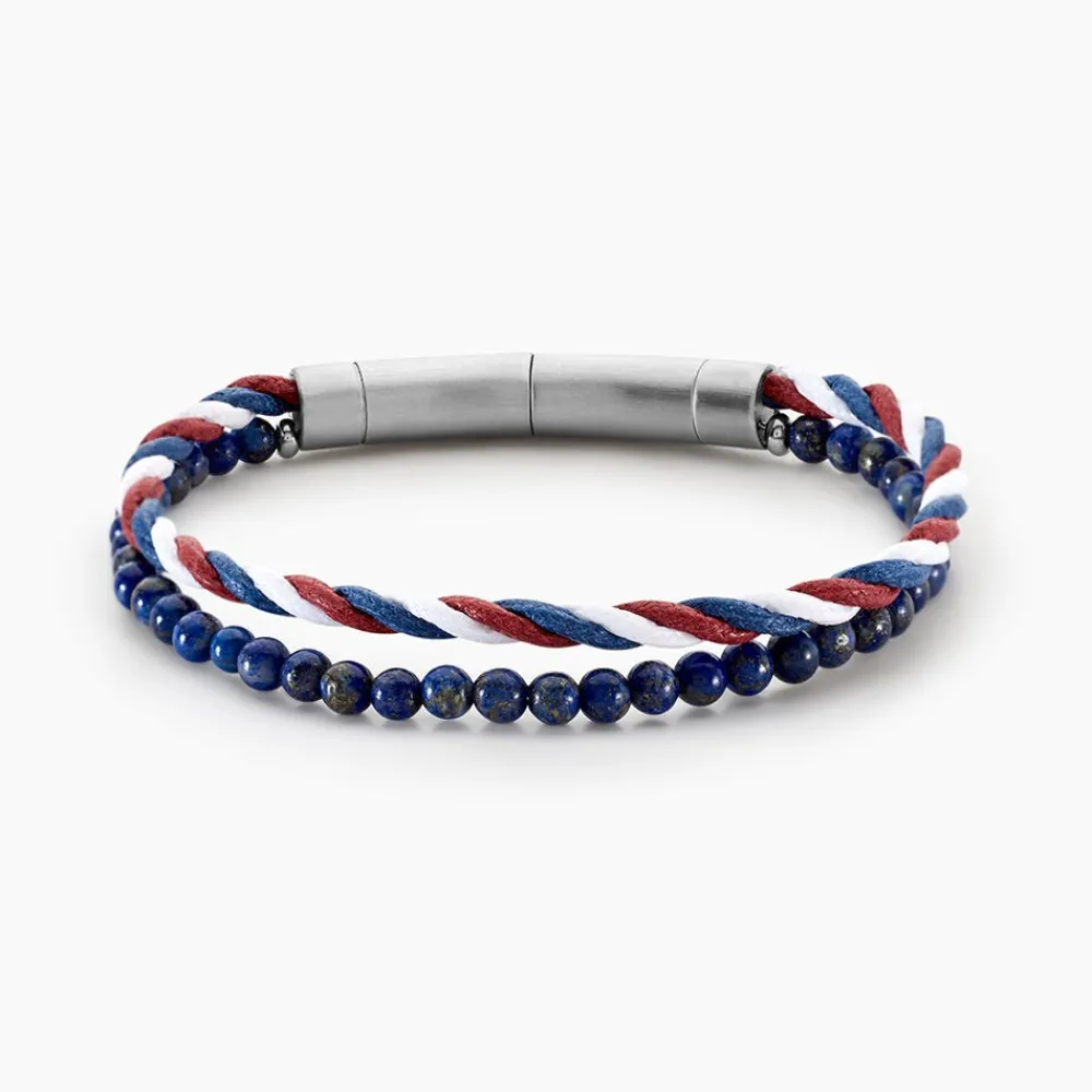 Bracelet Renatus Acier Argenté Lapis Lazuli|JOURDAN Sale