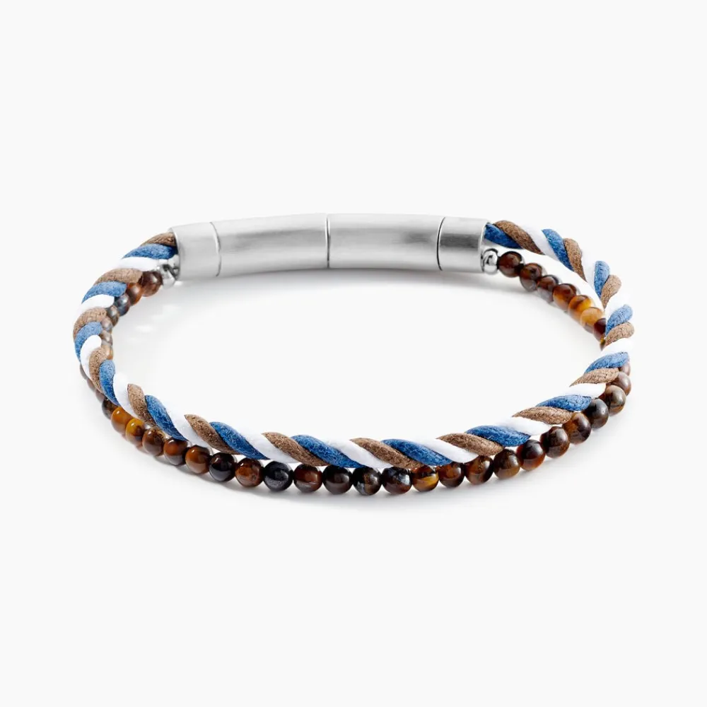 Bracelet Renatus Acier Argenté Oeil De Tigre|JOURDAN Best