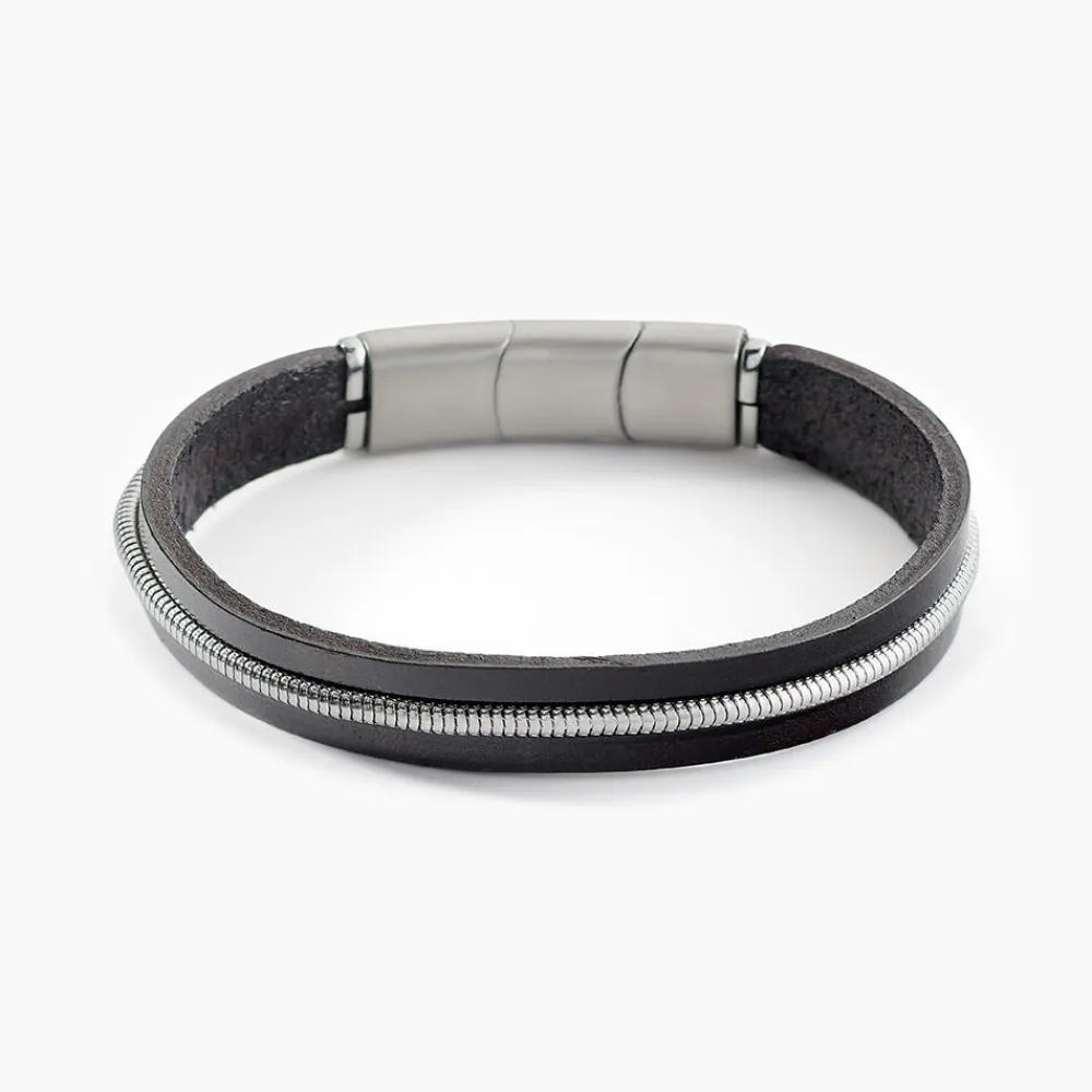 Bracelet Rodney Cuir Noir|JOURDAN Online