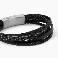 Bracelet Tex Cuir Noir Onyx|JOURDAN Clearance