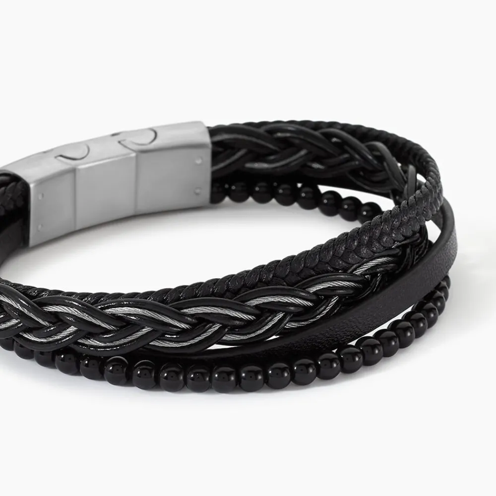 Bracelet Tex Cuir Noir Onyx|JOURDAN Clearance
