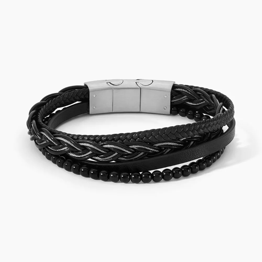 Bracelet Tex Cuir Noir Onyx|JOURDAN Clearance