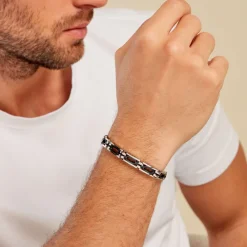 Bracelet Wild Acier Blanc Et Bleu|JOURDAN Discount