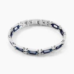 Bracelet Wild Acier Blanc Et Bleu|JOURDAN Discount