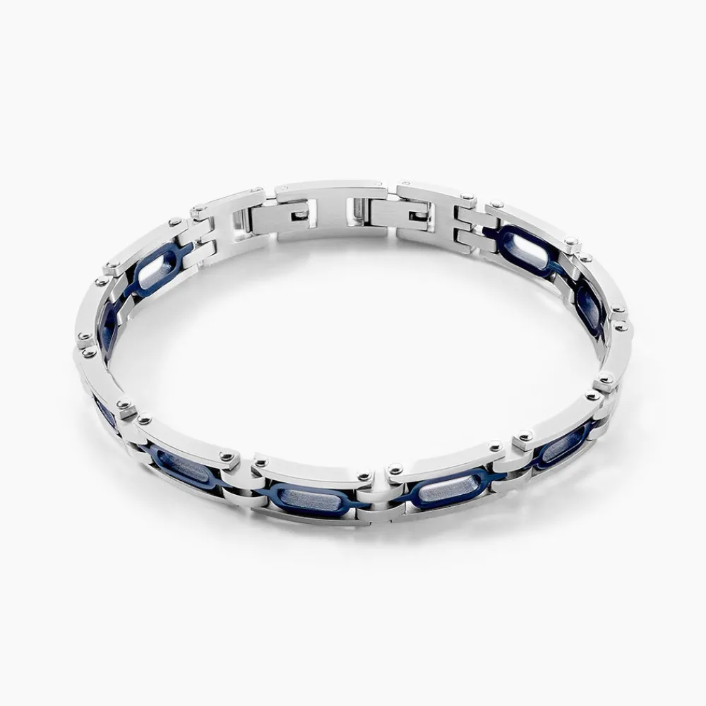 Bracelet Wild Acier Blanc Et Bleu|JOURDAN Discount
