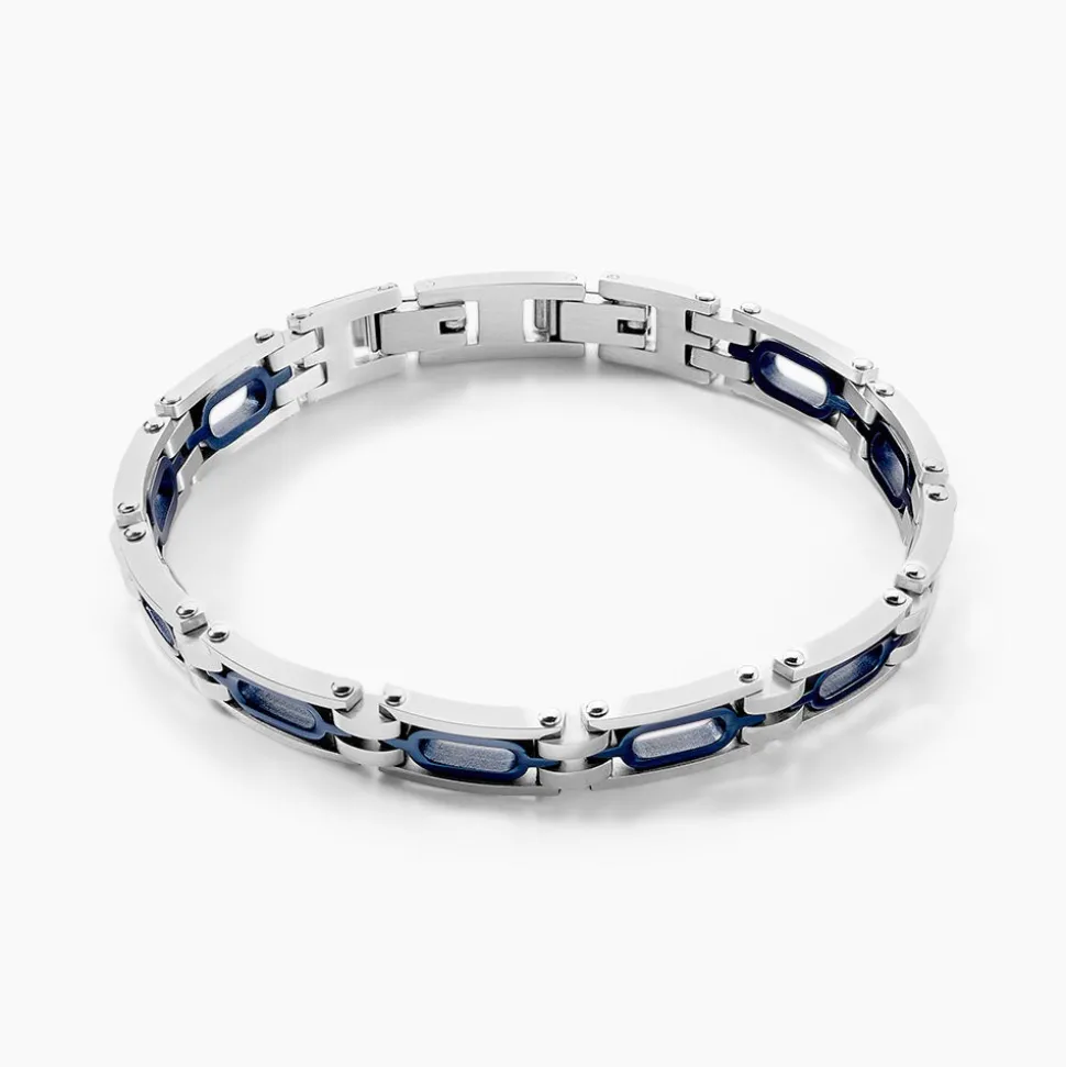 Bracelet Jourdan Wild Acier Blanc Et Bleu