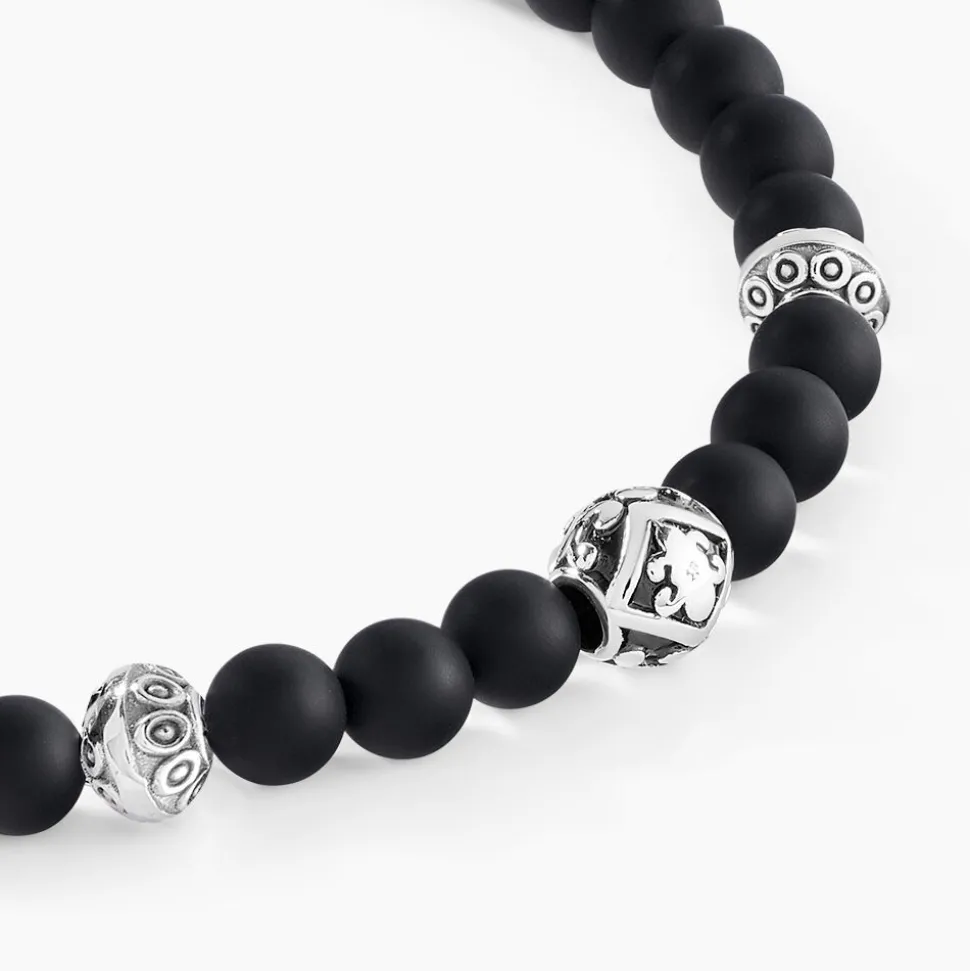 Bracelet Labhras Acier Blanc Agate