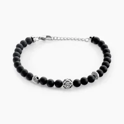 Bracelet Labhras Acier Blanc Agate