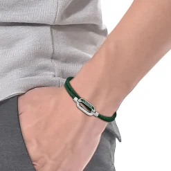 Bracelet Lacoste Starboard Cuir De Veau Vert|LACOSTE BIJOUX Clearance