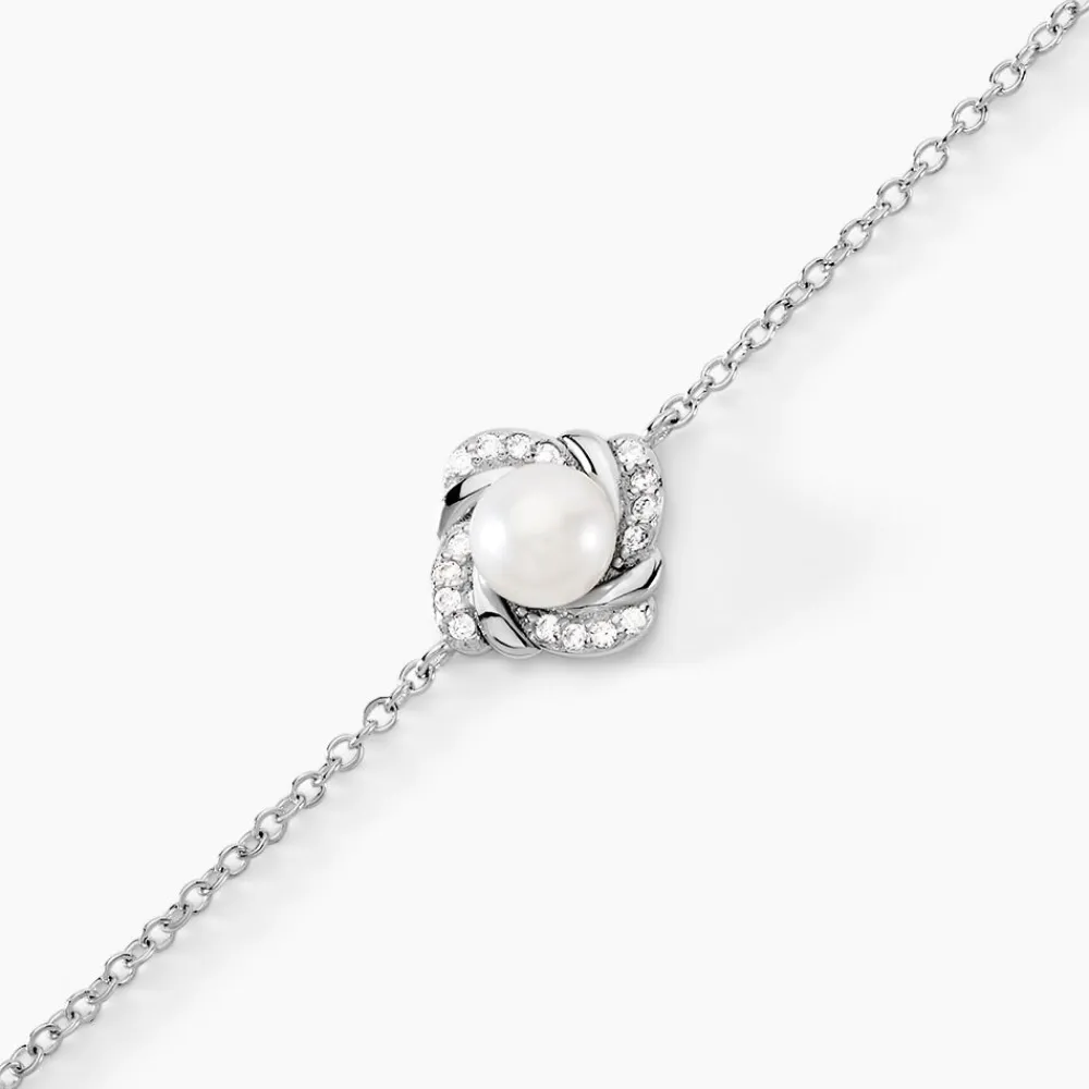 Bracelet Laetoria Argent Blanc Perle De Culture Oxyde De Zirconium|Marc Orian Clearance