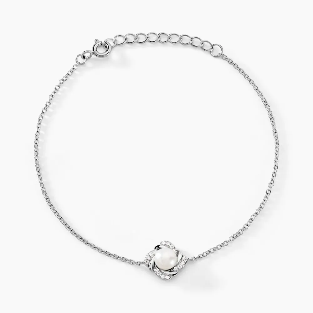 Bracelet Laetoria Argent Blanc Perle De Culture Oxyde De Zirconium|Marc Orian Clearance
