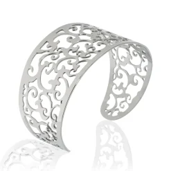 Bracelet Manchette Xaverine Acier Blanc