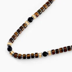 Bracelet Nairobi Acier Bicolore Oeil De Tigre Onyx|Marc Orian Discount