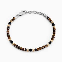 Bracelet Nairobi Acier Bicolore Oeil De Tigre Onyx|Marc Orian Discount