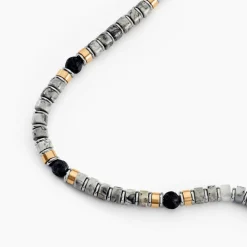Bracelet Nairobi Acier Bicolore Labradorite Pierre De Lave|Marc Orian Clearance