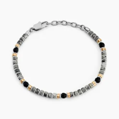 Bracelet Nairobi Acier Bicolore Labradorite Pierre De Lave|Marc Orian Clearance