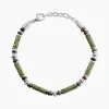 Bracelet Naturel Acier Blanc Jaspe Africain Pierre De Lave|JOURDAN Sale