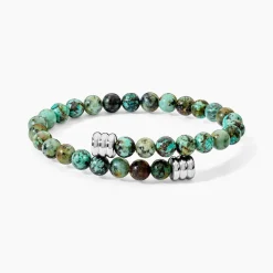 Bracelet Naturel Acier Blanc Turquoise|JOURDAN New