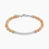 Bracelet Naturel Acier Blanc Jaspe Africain