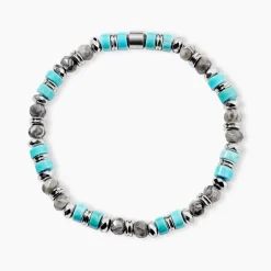 Bracelet Naturel Autres Tricolore Turquoise Hématite Jaspe Africain|JOURDAN Sale