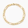 Bracelet Or Jaune Maille Alternée