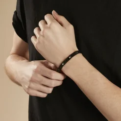 Bracelet Phebus Him Acier Blanc Et Noir