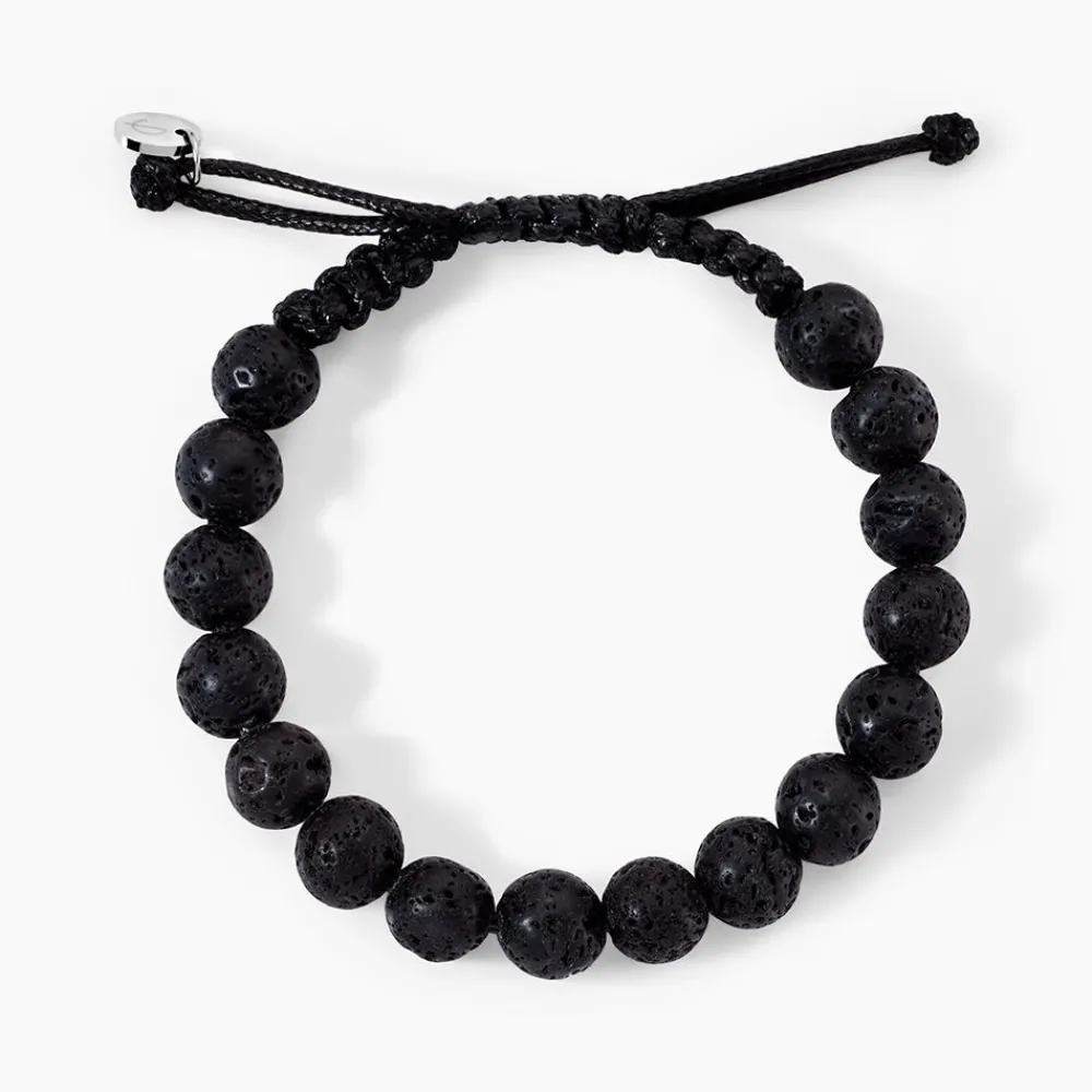 Bracelet Cordon Noir Pierre De Lave|PHEBUS HIM Hot
